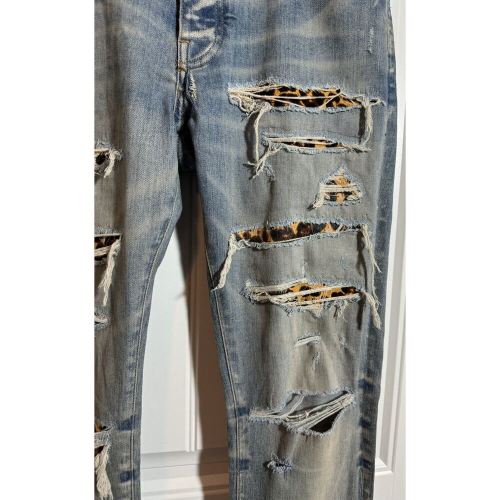 EUC Amiri Leopard Thrasher Denim - Picture 14 of 16